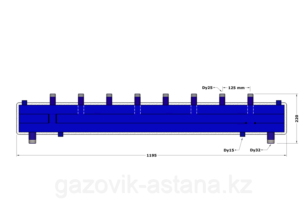 3-х камерный коллектор в теплоизоляции со встроенной гидрострелкой DGs32-U4.25.125 - фото 1 - id-p97603277