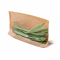 Пакет бумажный с окном для еды, 14*16/12*3 см, крафт-бумага, 100 шт/уп, Garcia de Pou
