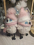 Интерьерная игрушка Сова в вязанной шапочке, фото 3