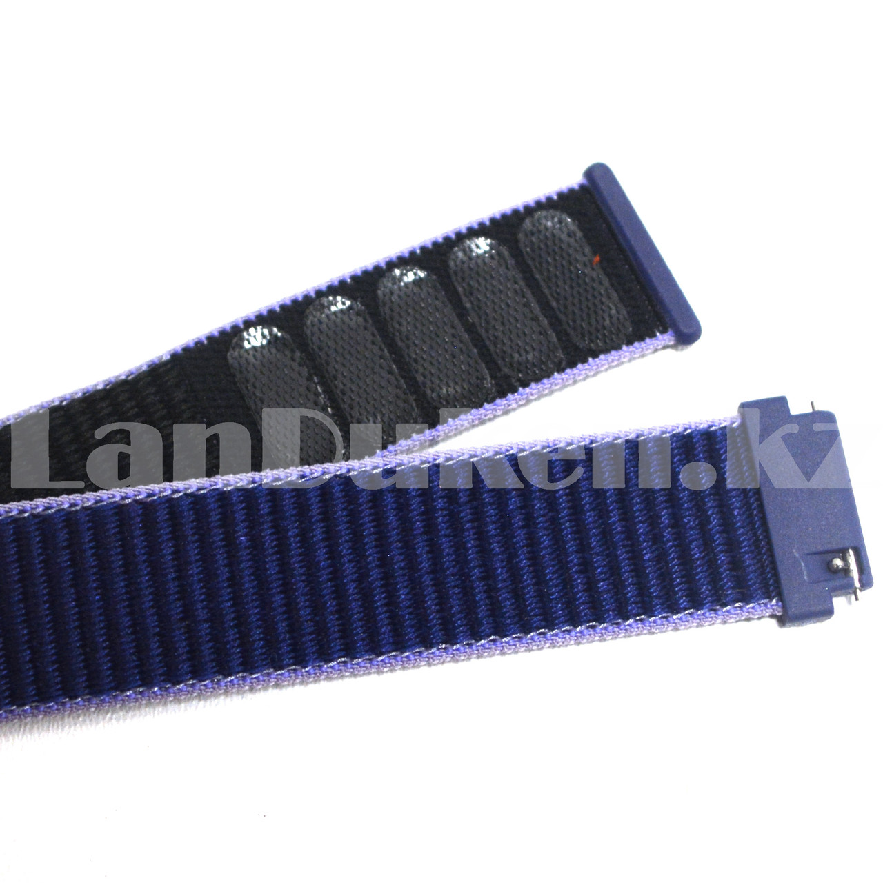 Ремешок нейлоновый на липучке для смарт часов 22 мм сине-голубой - фото 7 - id-p97614056
