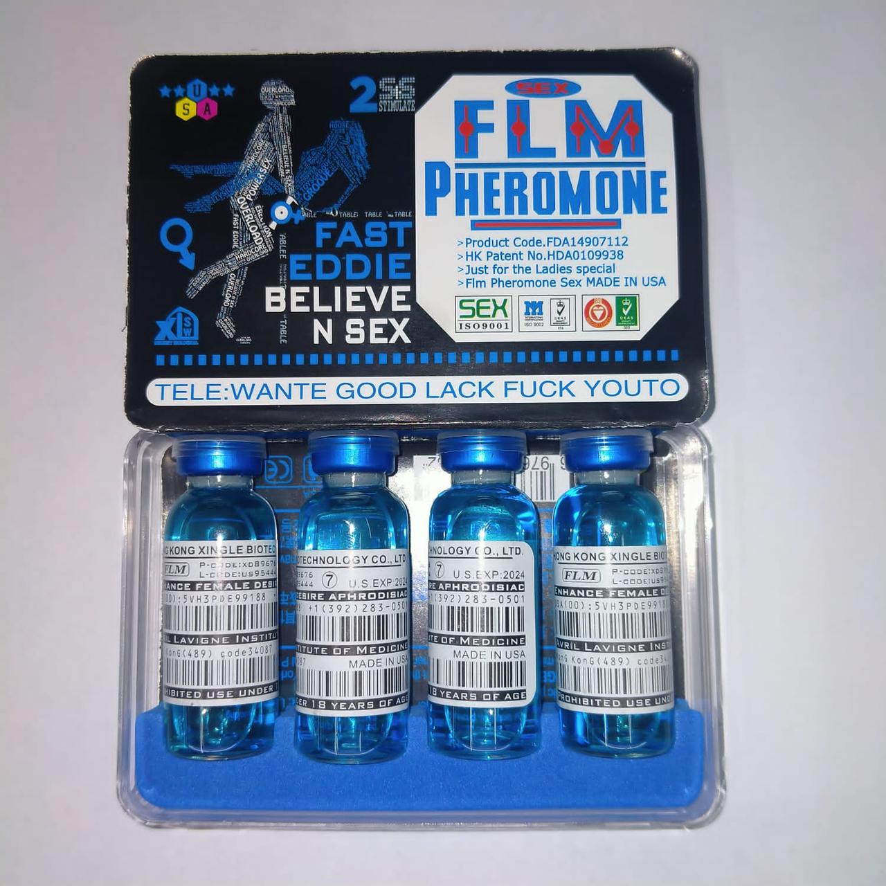 FLM PHEROMONE возбуждающая жидкость для женщин с феромонами синие, жидкость 10 мл*4 флакона