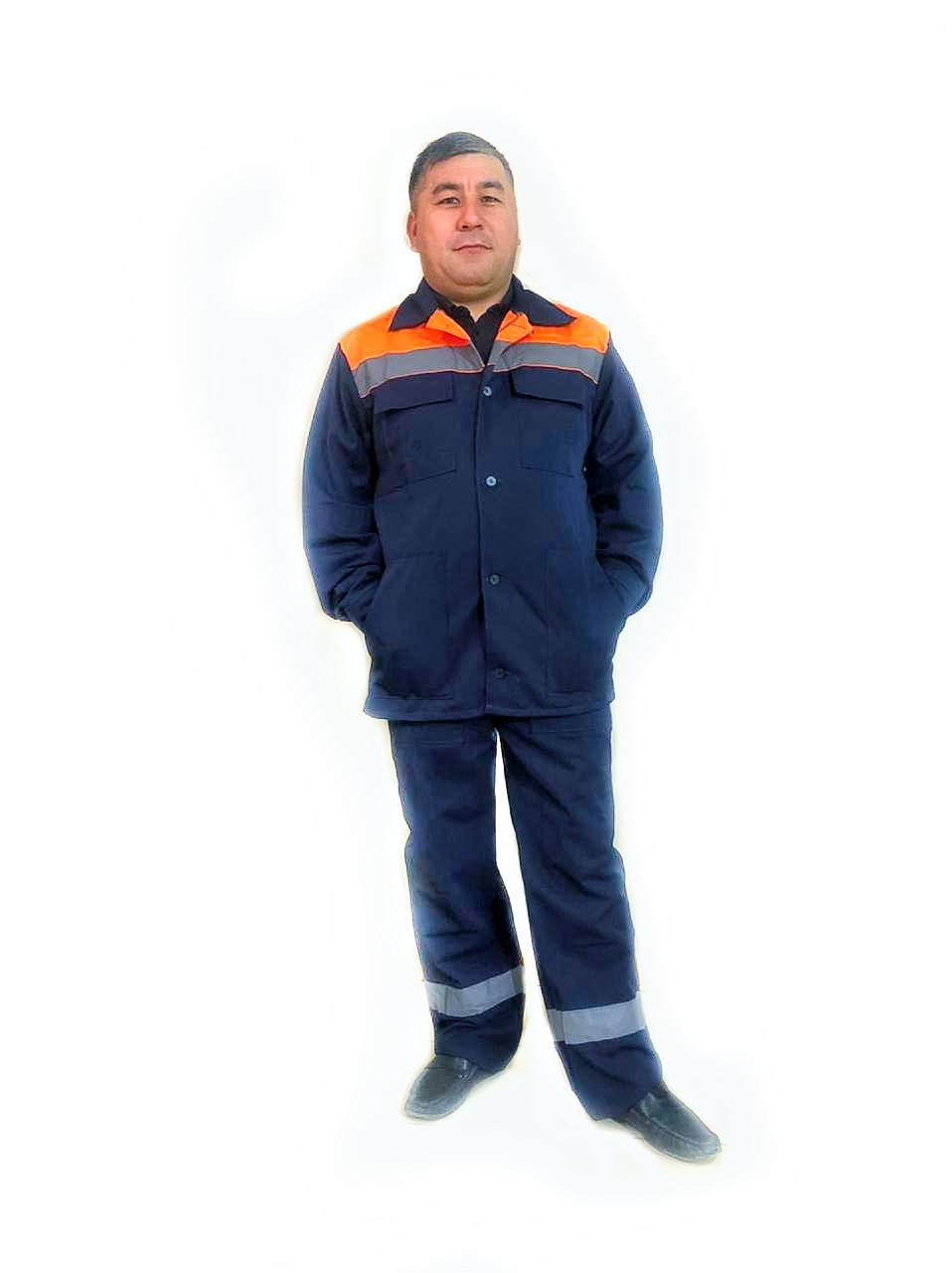 Костюм рабочий "ТВИЛ" куртка, брюки (оранжевая кокетка) - фото 1 - id-p97615324