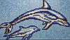 Стеклянная мозаичное панно Antarra F-15 для бассейна (Два дельфина, 2,55 х 1,46 м.), фото 2