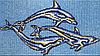 Стеклянная мозаичное панно Antarra F-14 для бассейна (Три дельфина, 4,07 х 2,24 м.), фото 2