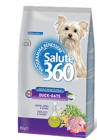 Salute 360 Mini Adult Duck Oats, сухой корм для собак мелких пород утка, овес