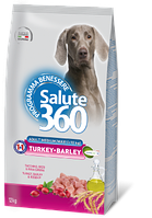 Salute 360 Medium/Maxi Adult Turkey Barley, сухой корм для собак средних и крупных пород индейка, ячмень