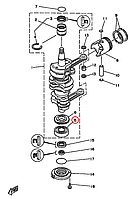 Подшипник OMAX низ коленвала \ одинаковый Yamaha Y 40-50-60-70 \ Y 25 93306306V5 93306306V1