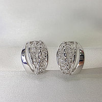 Серьги из серебра с алмазной гранью Diamant 94-120-00638-1 покрыто родием
