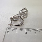 Серьги из серебра с алмазной гранью SOKOLOV 94-120-00638-1 покрыто  родием, фото 7