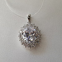 Подвеска из серебра с фианитами Diamant 94-130-00646-1 покрыто родием