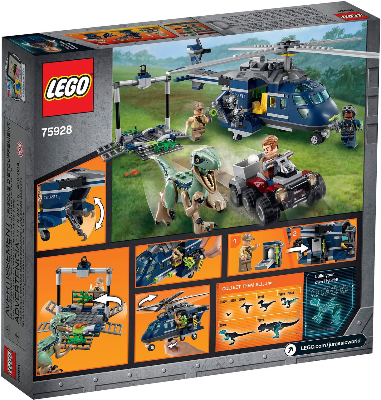 75928 Lego Jurassic World Погоня за Блю на вертолёте, Лего Мир Юрского периода - фото 2 - id-p59397487