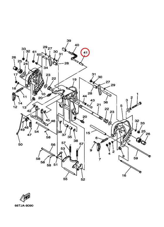 Втулка струбцины Yamaha Y 40 \ F20-F25 9038610M99