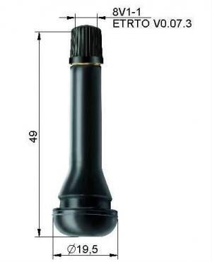 Вентиль хромированный легковой бескамерный TR-414