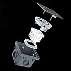 Shelbi SFW-2M-IP44-MS Напольный/настенный лючок 1 розетка 220В, IP44, серебристый металлик, фото 3