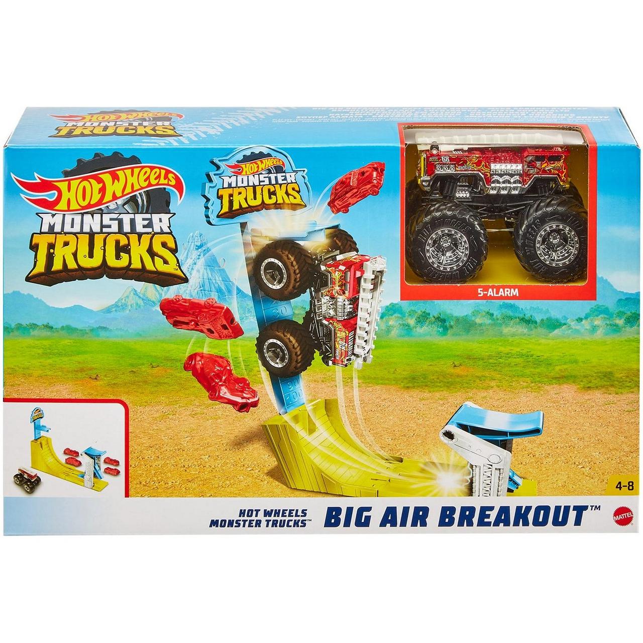 Hot Wheels Трюковой набор Monster Trucks. Большой воздушный удар, Хот Вилс GYC81