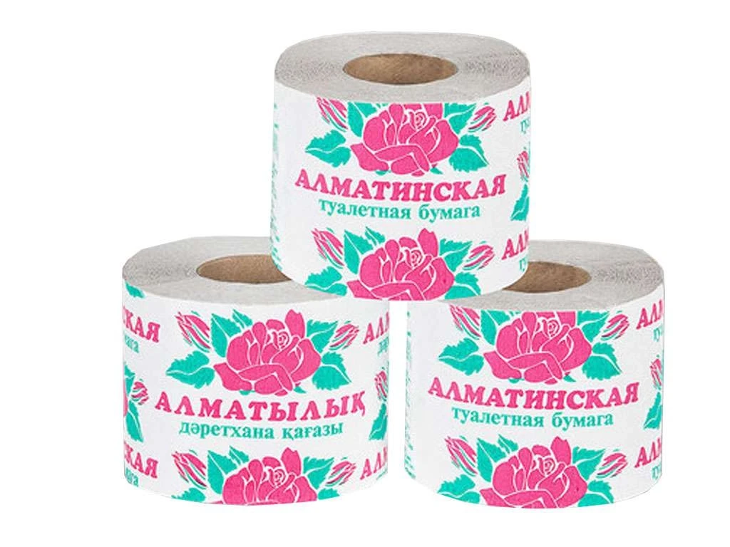 Бумага туалетная Карина "Алматинская", 1 слойная, 10 рулонов в упаковке