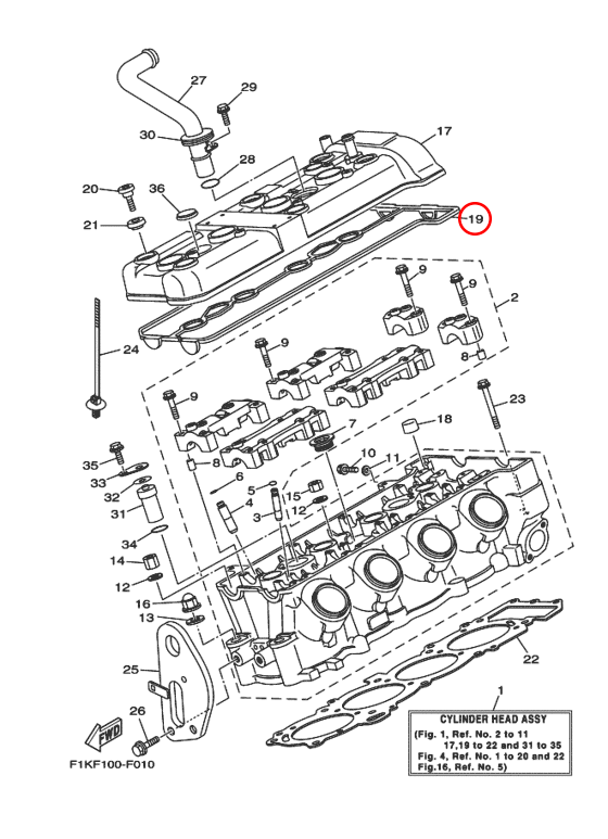 Прокладка крышки головки Yamaha VX 1100 60E1119301 - фото 1 - id-p94117733