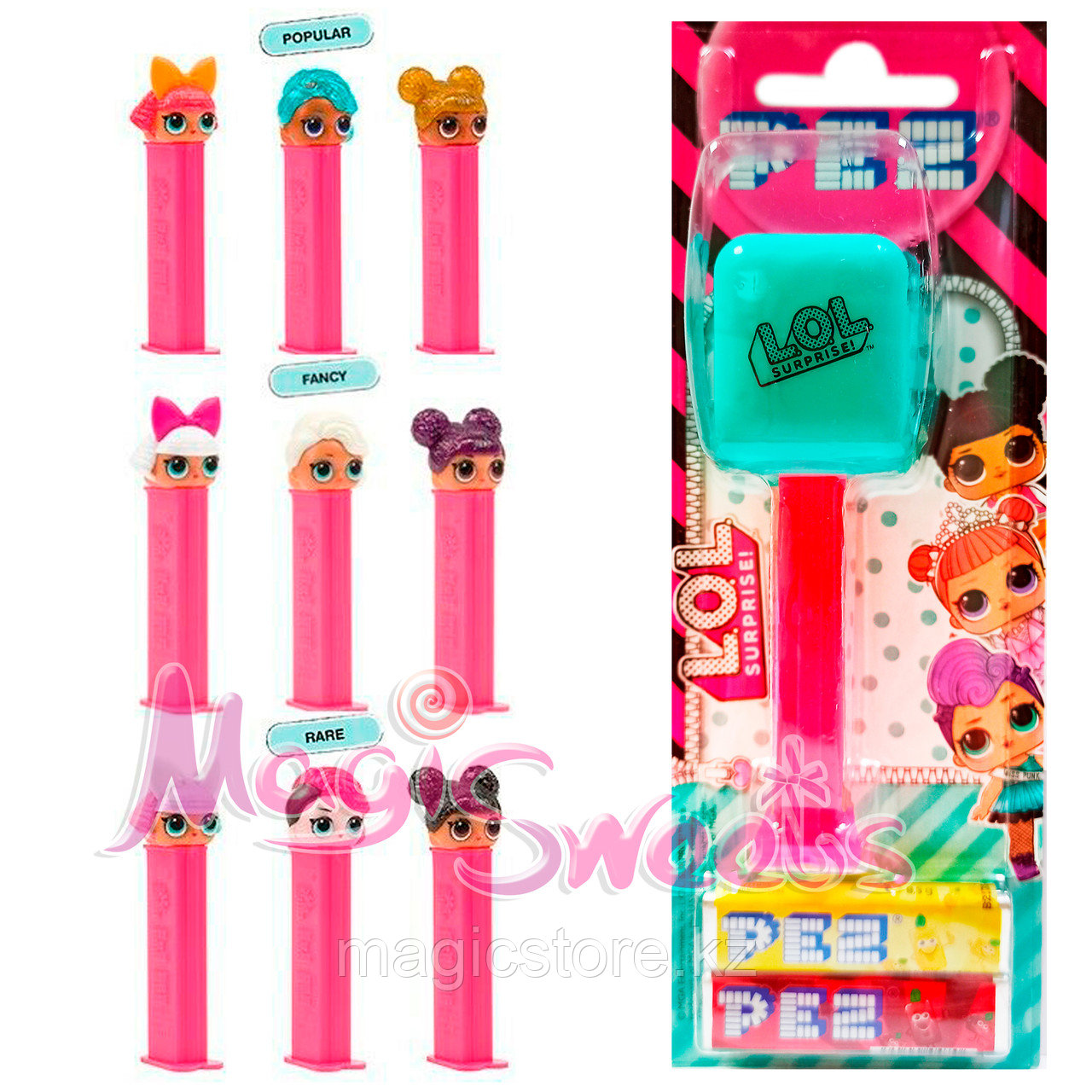 PEZ Конфеты с игрушкой 2 в 1 "LOL" 17 гр. / Упаковка 12 шт. / Венгрия - фото 1 - id-p97644326