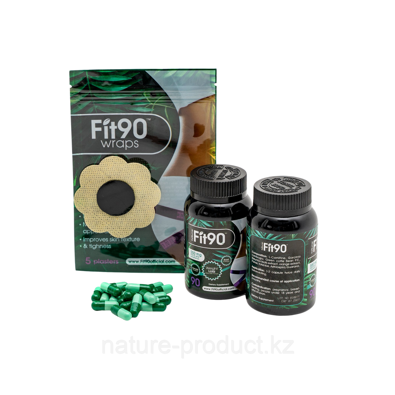 Комплекс fit90 для снижения веса: 90 капсул + 5 пластырей