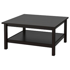 ХЕМНЭС Журнальный стол, черно-коричневый, 90x90 см, фото 2