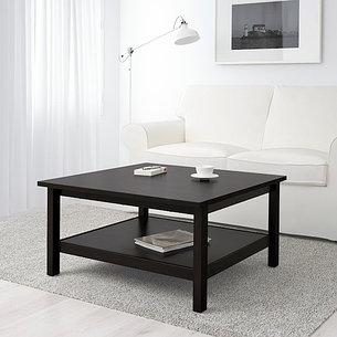 ХЕМНЭС Журнальный стол, черно-коричневый, 90x90 см, фото 2
