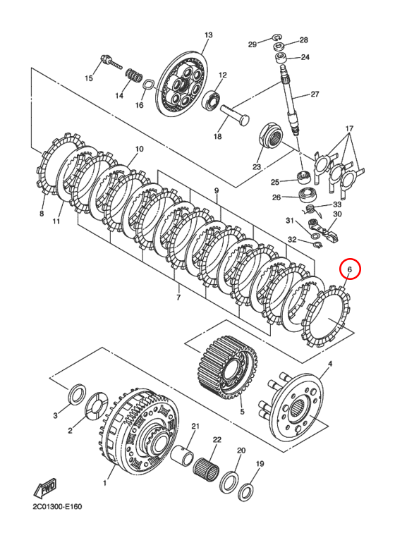 Фрикцион Yamaha R6 5LV1632120 - фото 1 - id-p94117686