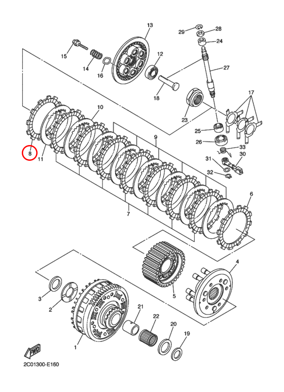 Фрикцион Yamaha R6 4FN1632100 - фото 1 - id-p94117685