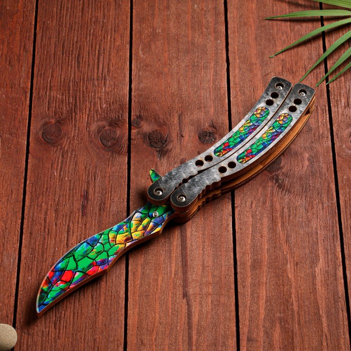 Деревянный сувенир Нож-бабочка, разноцветный - фото 1 - id-p97652352