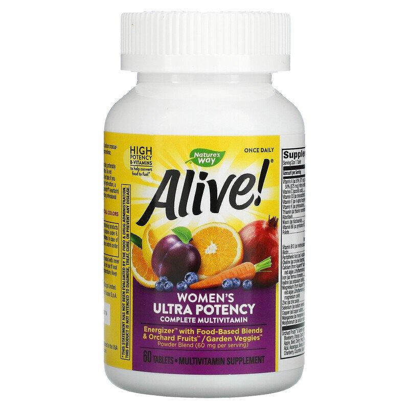 Alive! Once Daily Мультивитамины для женщин, 60 таблеток - фото 1 - id-p95994914