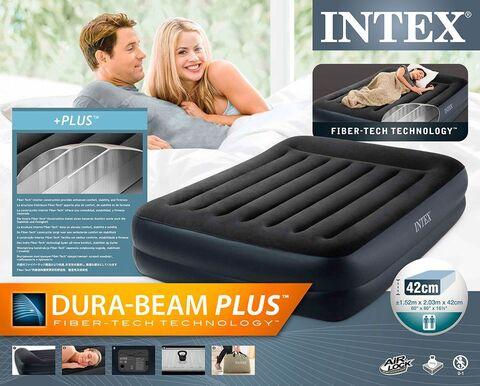 Кровать двуспальная надувная с подголовником и встроенным электронасосом INTEX 64124 + сумка для переноски - фото 3 - id-p97662098