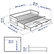 Кушетка БРИМНЭС с 2 матрасами оготнес жесткий ИКЕА, IKEA, фото 3