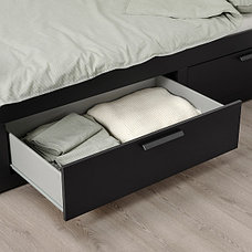 Кровать кушетка БРИМНЭС с 2 матрасами оготнес жесткий ИКЕА, IKEA, фото 3