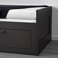 Кровать кушетка БРИМНЭС с 2 матрасами оготнес жесткий ИКЕА, IKEA, фото 2