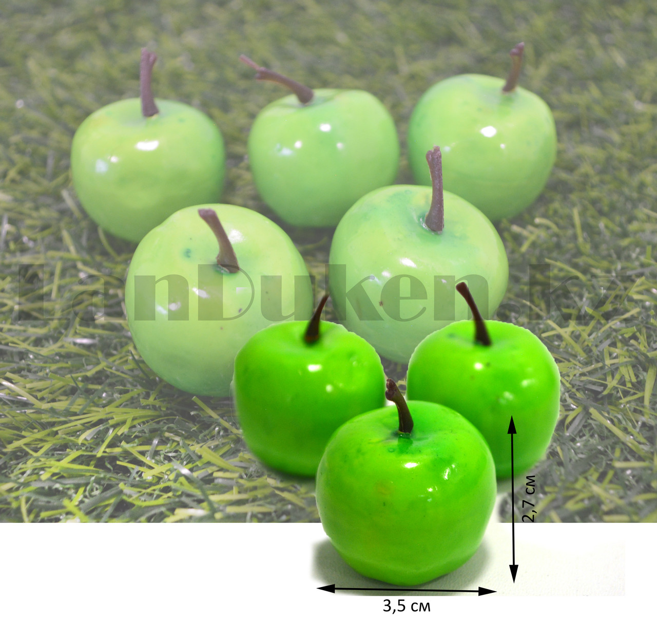 Искусственное яблоко ранетка декоративная муляж маленькая 5шт зеленая - фото 1 - id-p97652277