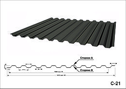 Профиллированый лист С-21 с полимерным покрытием 0,45-0,70мм
