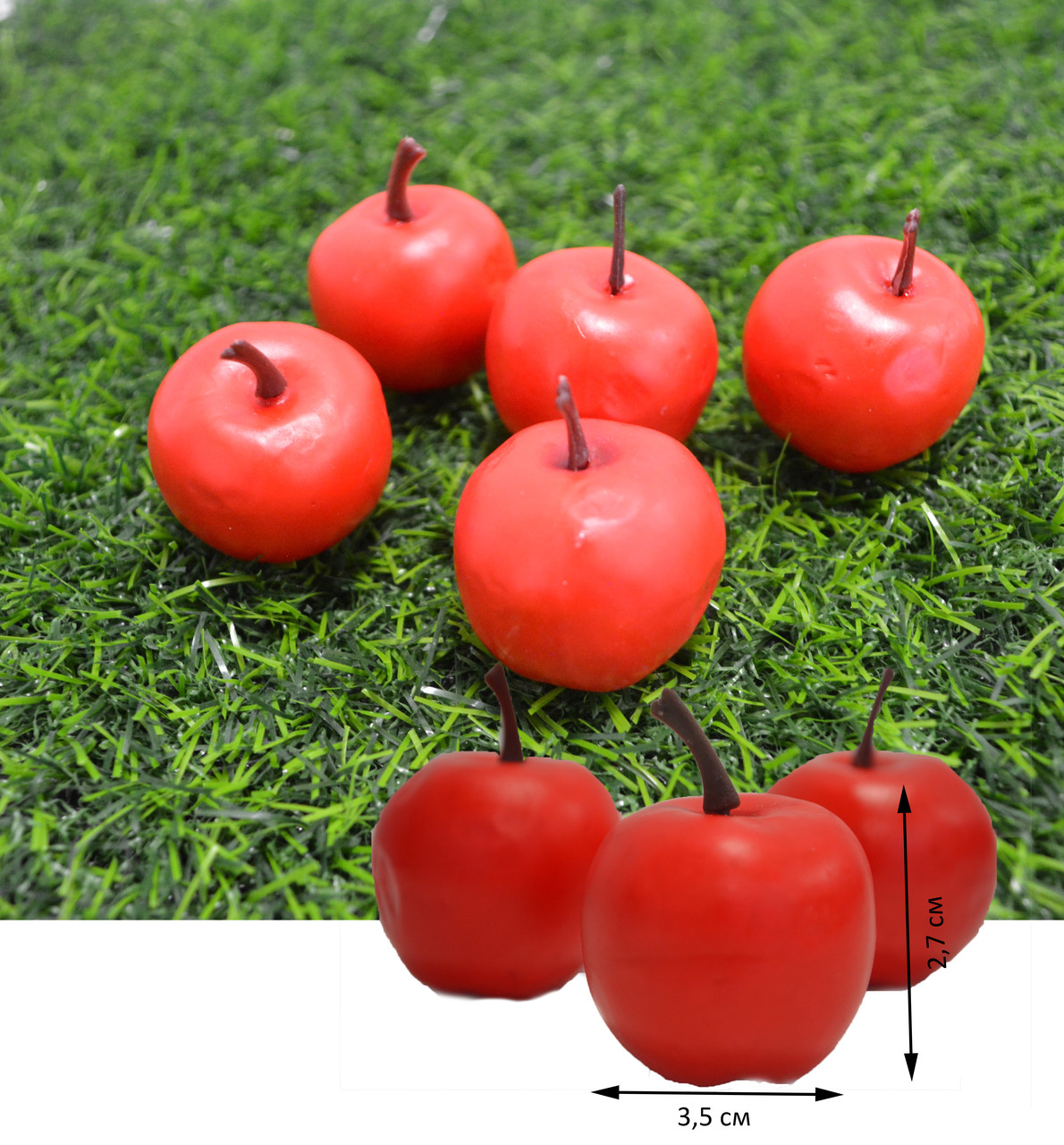 Искусственное яблоко ранетка декоративная муляж маленькая 5шт красная