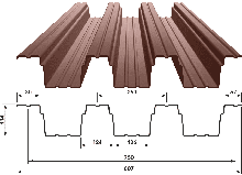 Оцинкованный профиллированый лист Н-114 толщина от 0,80мм до 1,0мм