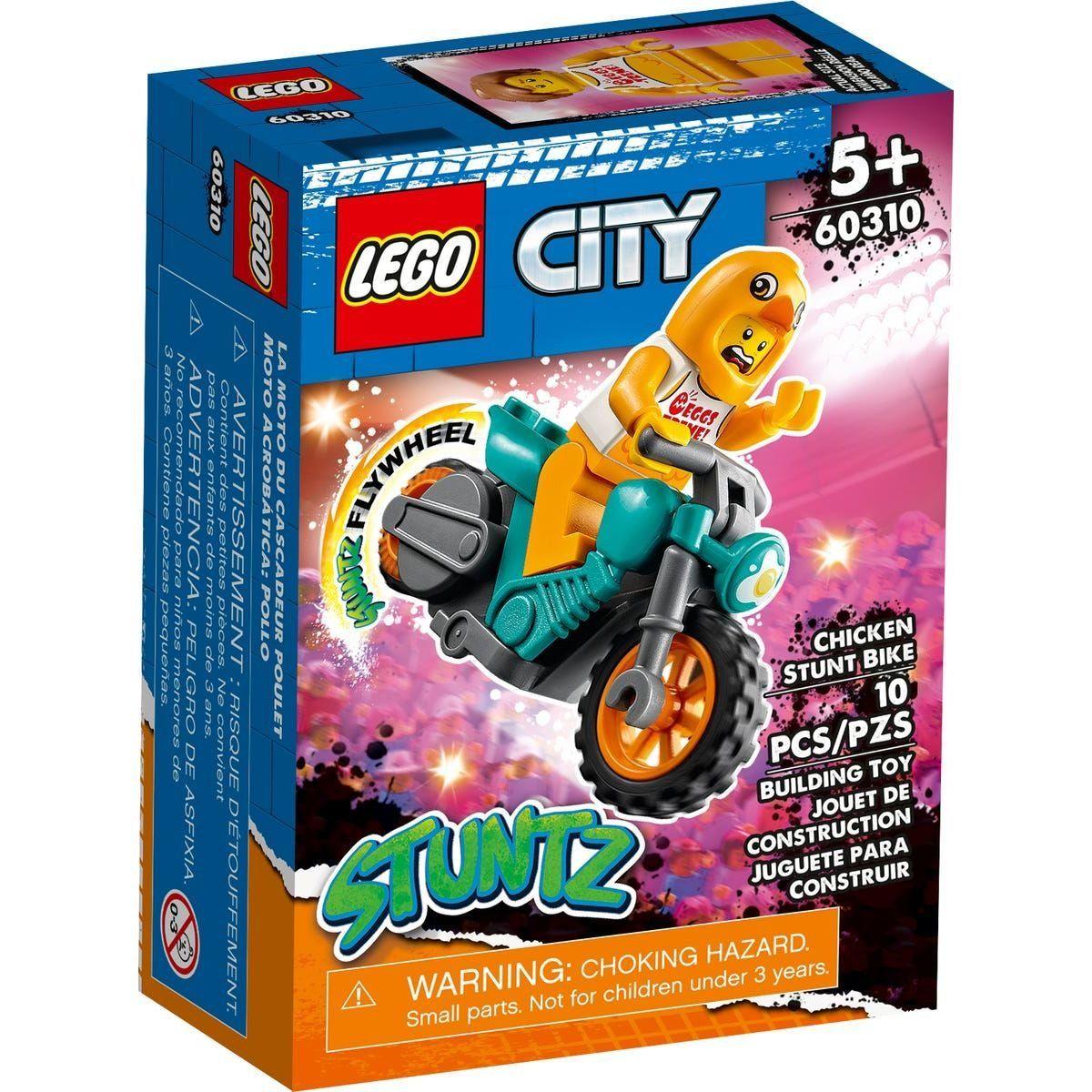 60310 Lego City Stuntz Трюковый мотоцикл с цыплёнком, Лего город Сити - фото 1 - id-p97676807