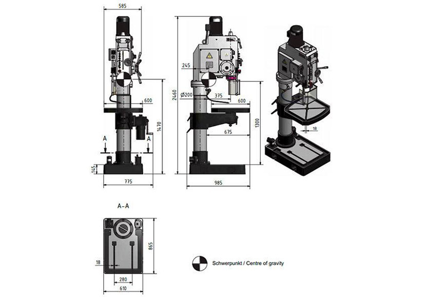 Вертикально-сверлильный станок Optimum OPTIdrill B 50GSM - фото 4 - id-p25287710