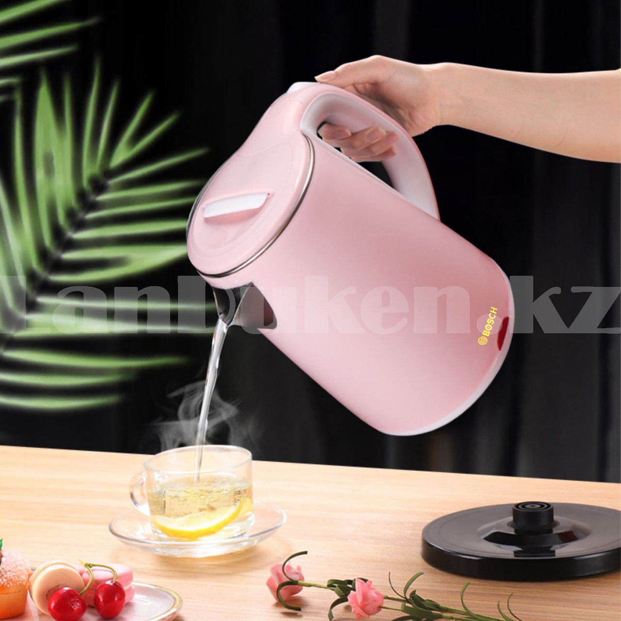 Электрический чайник термостойкий с функцией авто отключения и с подсветкой 2,5 л Bosch СH 7963 розовый - фото 4 - id-p97699850
