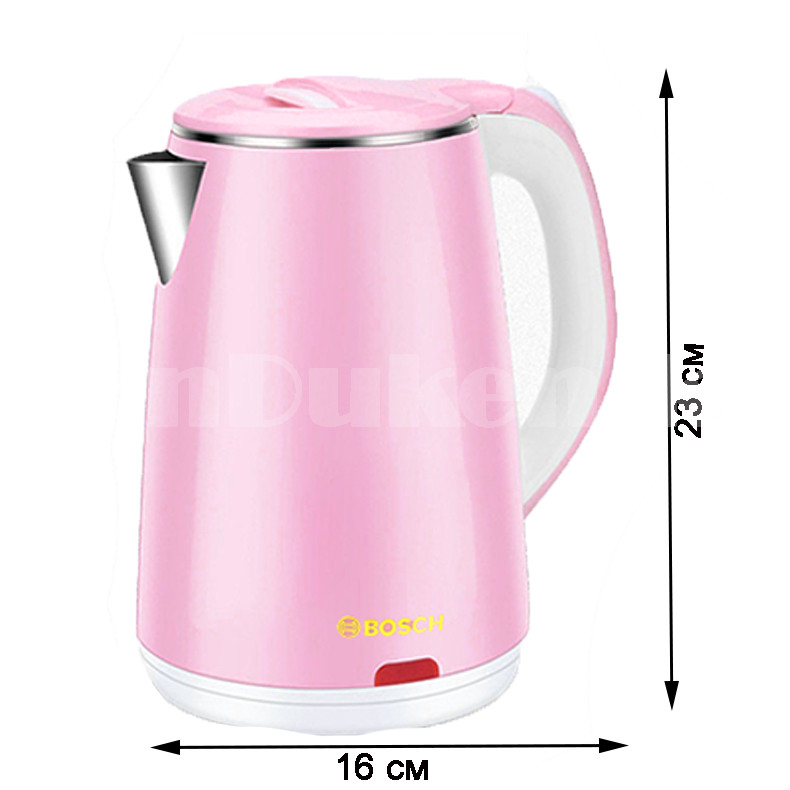 Электрический чайник термостойкий с функцией авто отключения и с подсветкой 2,5 л Bosch СH 7963 розовый - фото 2 - id-p97699850