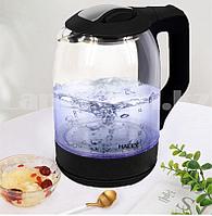 Электрический чайник термостойкий с функцией авто отключения и с подсветкой 2,2 л Haley HY 8852 стеклянный