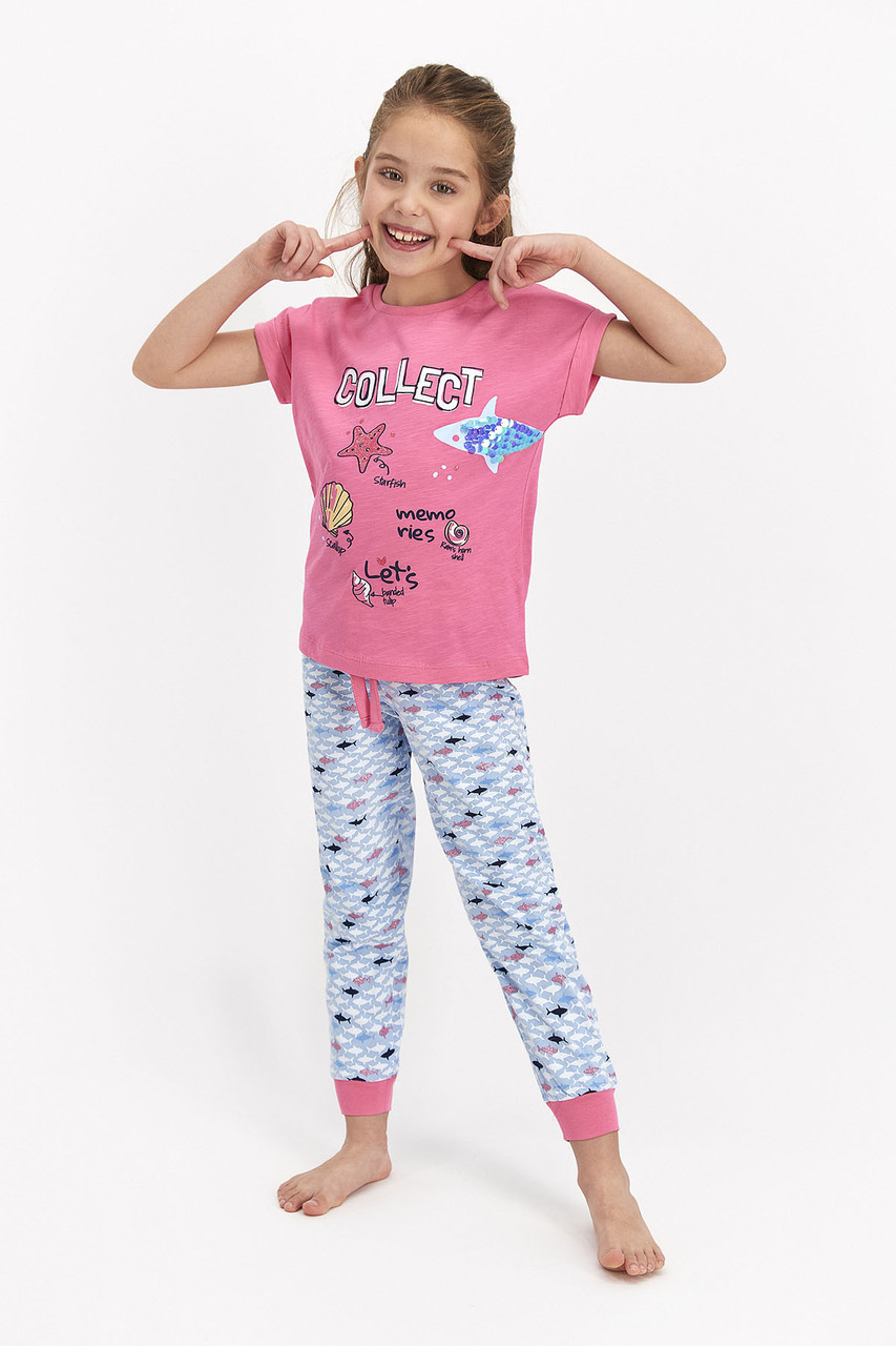 Пижама детская девичья* 6-7/ 116-122 см, Розовый - фото 1 - id-p97699771