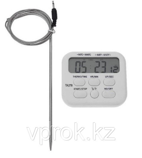 Термометр с таймером и щупом на проводе TA278, -50+300°C - фото 1 - id-p97708450