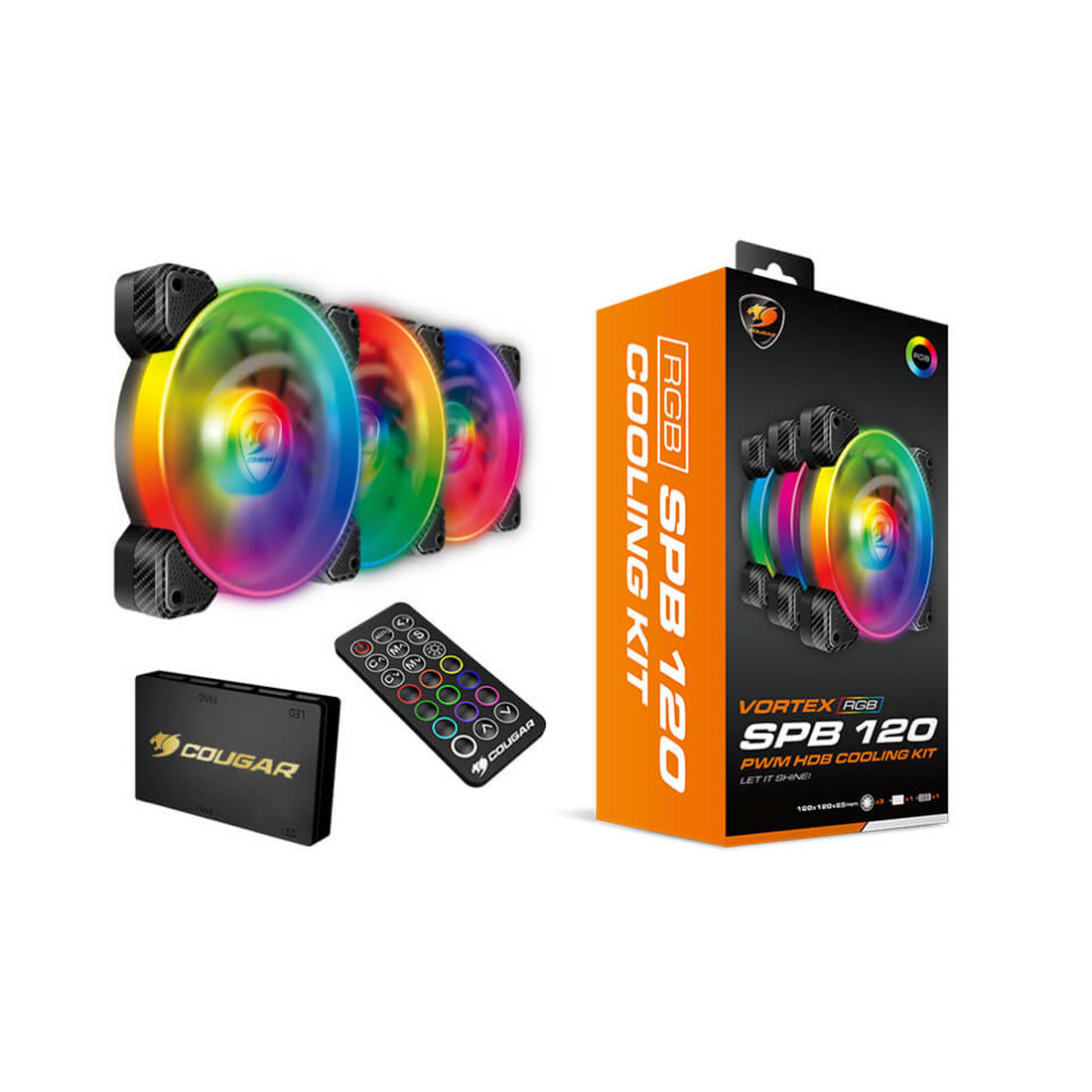 Комплект кулеров для компьютерного корпуса Cougar VORTEX SPB RGB COOLING KIT - 3 в1 - фото 3 - id-p97714924