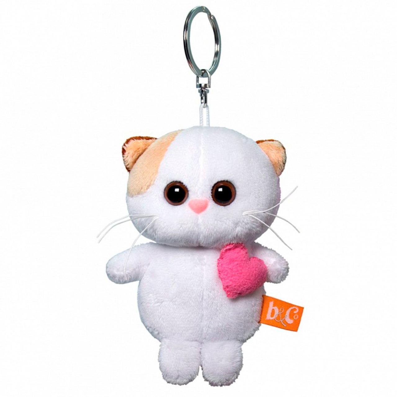 Мягкая игрушка-брелок Кошечка Ли-Ли с розовым сердцем, 12 см