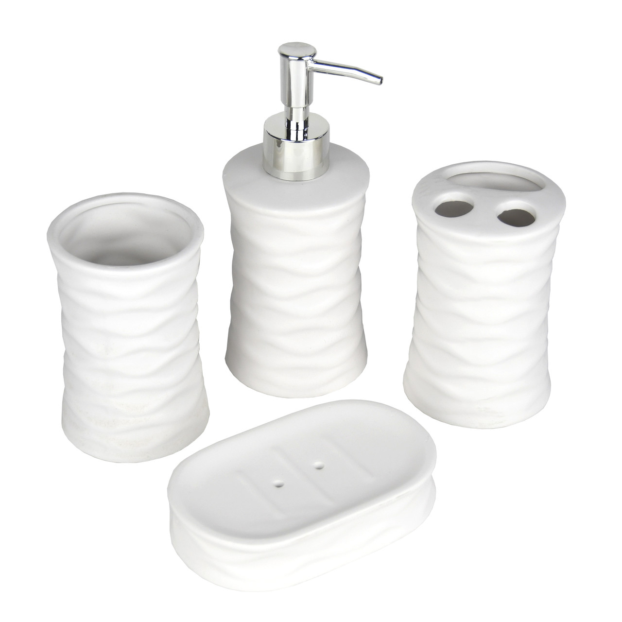 Керамический набор для ванной комнаты DW19119W белый