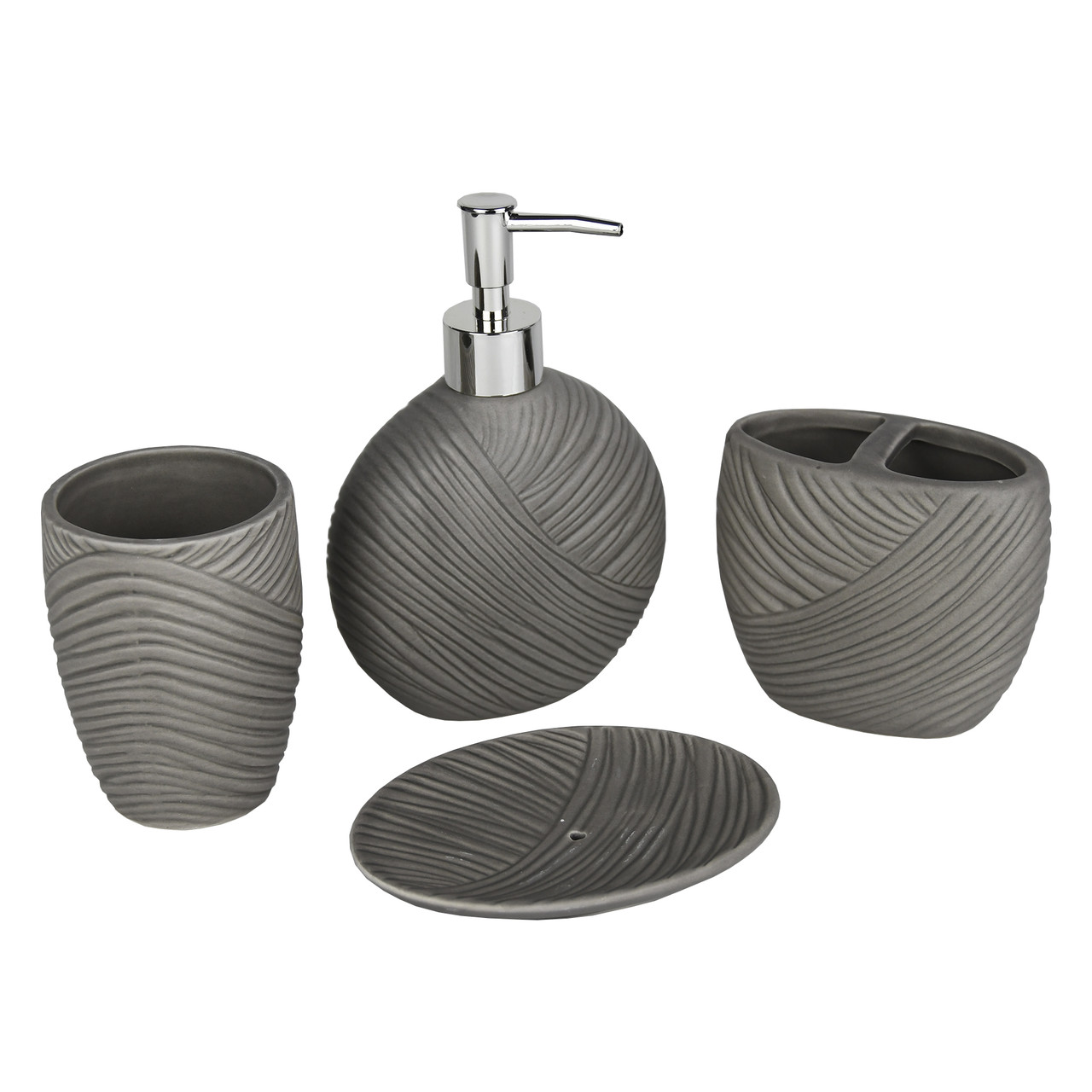 Керамический набор для ванной комнаты JS14021G Серый