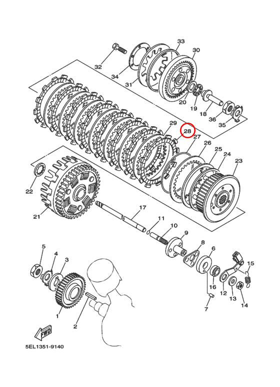 Пластина фрикционная Yamaha Moto XVS 22U1632100