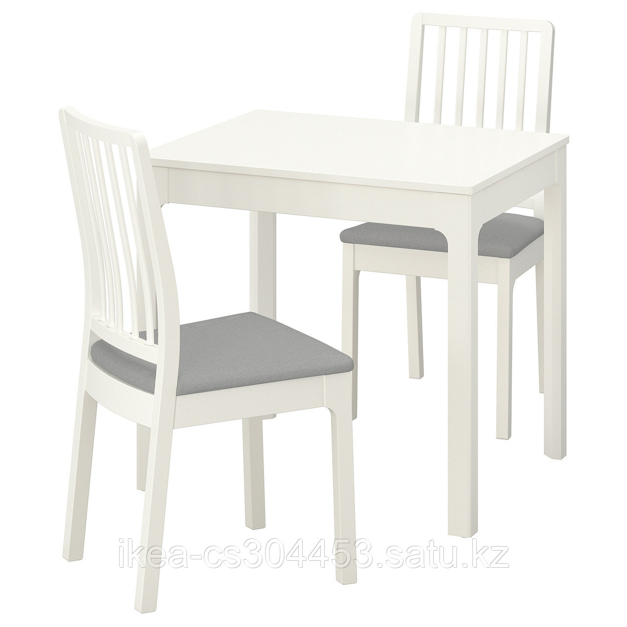 EKEDALEN ЭКЕДАЛЕН / EKEDALEN ЭКЕДАЛЕН Стол и 2 стула, белый/Рамна светло-серый,